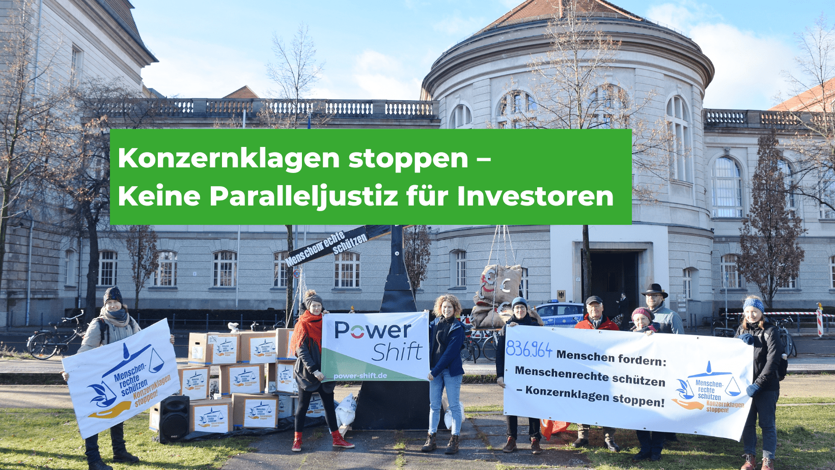 Protest gegen Konzerklagen