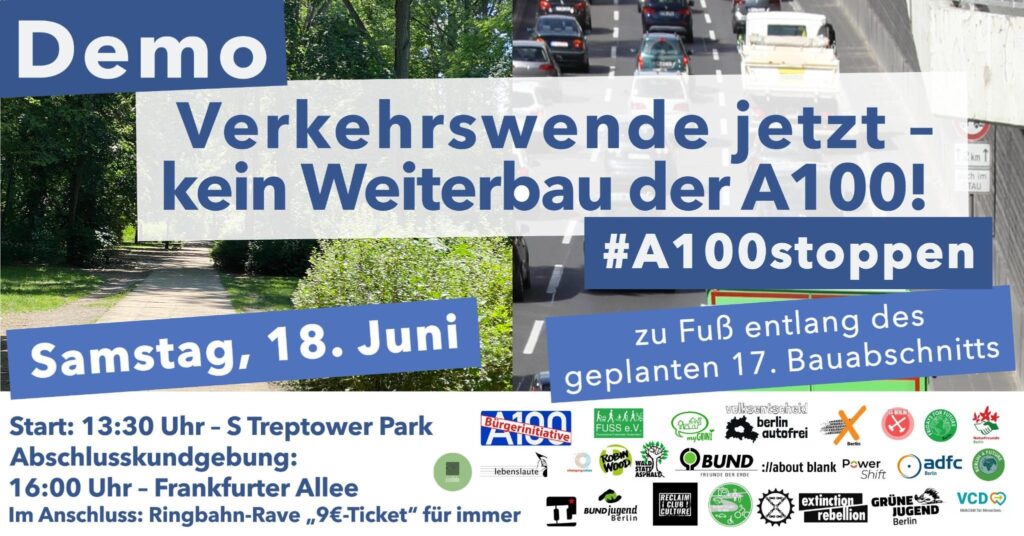 Verkehrswende jetzt – kein Weiterbau der A100!