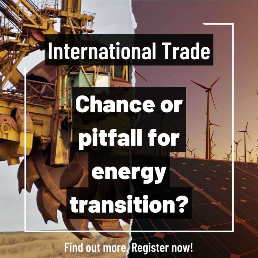 Lunch and Learn Affiche International Trade - Chance or pitfall for energy transition?