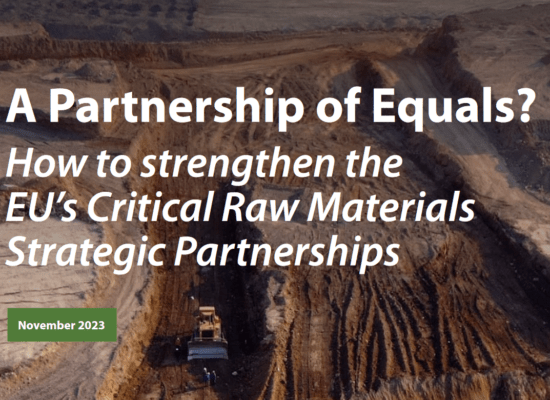 A Partnership of Equals? How to strengthen the EU's Critical Raw Materials Strategic Partnerships
