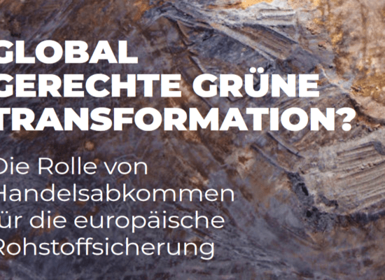 Global gerechte grüne Transformation? Die Rolle von Handelsabkommen für die europäische Rohstoffsicherung