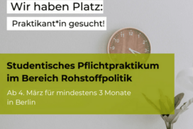 Stage étudiant obligatoire dans le domaine de la politique des matières premières à partir du 4 mars pour un minimum de 3 mois à Berlin - PowerShift