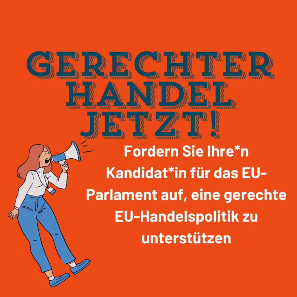 Für eine gerechte EU-Handelspolitik! Schicken Sie ihren Kandidat:innen eine Mail