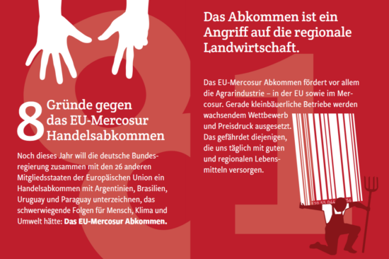 Flyer: 8 Gründe gegen das EU-Mercosur Handelsabkommen